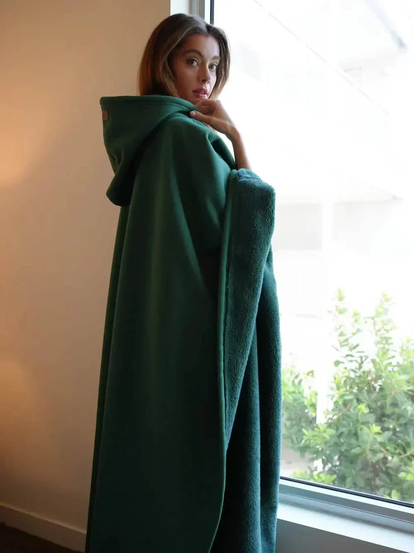 Hooded Woolen Blanket Coat
